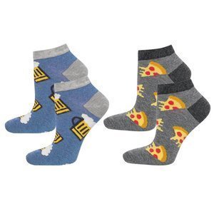 Set of 2x Colorful men's socks SOXO GOOD STUFF gift Pizza