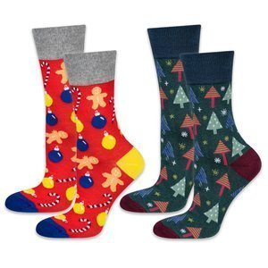 Set of 2x colorful SOXO GOOD STUFF men's socks funny Christmas