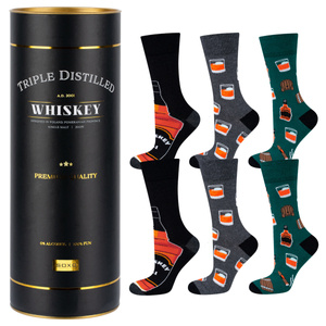 Set of 3x Colorful men's socks SOXO GOOD STUFF Whiskey for a gift