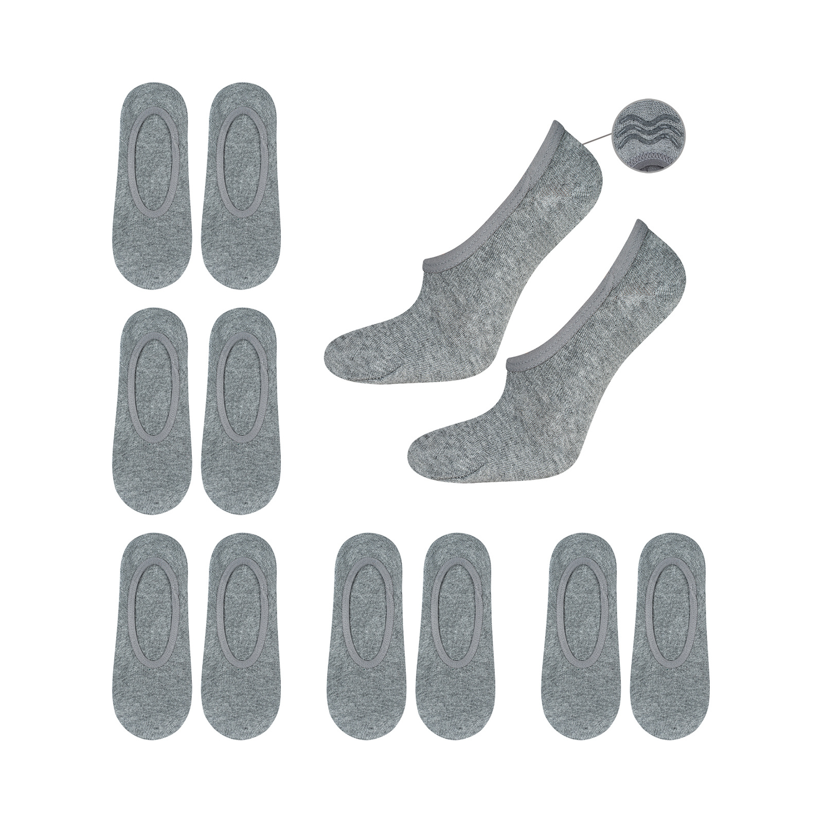 SOXO men's footies gray - 6 pack | SOXO | Socks, slippers, tights and more