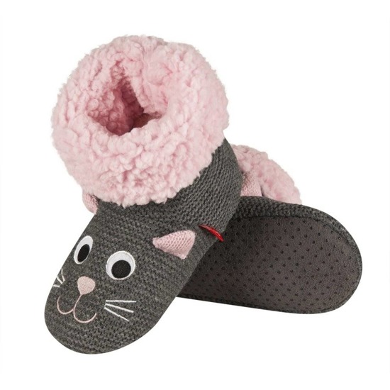 Children's slippers SOXO high gray with rolled fur