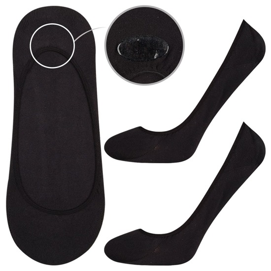 Classic black ladies footies SOXO with silicone