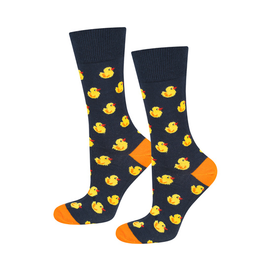 Colorful SOXO GOOD STUFF men's socks with ducklings