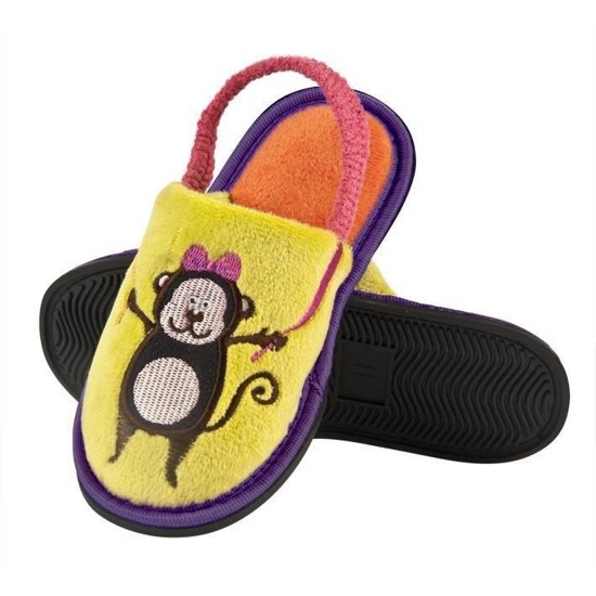 Colorful children's slippers SOXO with a monkey rubber band