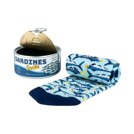 Colorful women's feet SOXO GOOD STUFF funny sardines in a tin for a gift