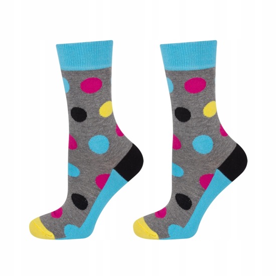 Gray children's SOXO GOOD STUFF socks with dots
