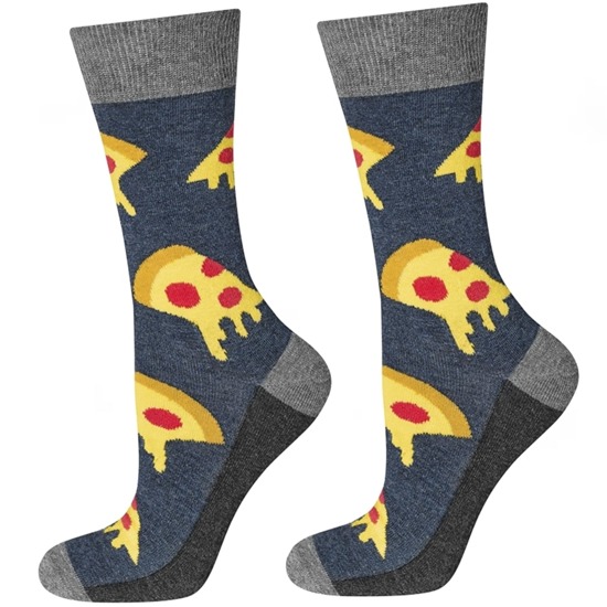 Men's colorful SOXO GOOD STUFF socks cotton pizza