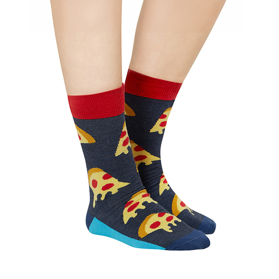 Men's colorful SOXO GOOD STUFF socks funny pizza