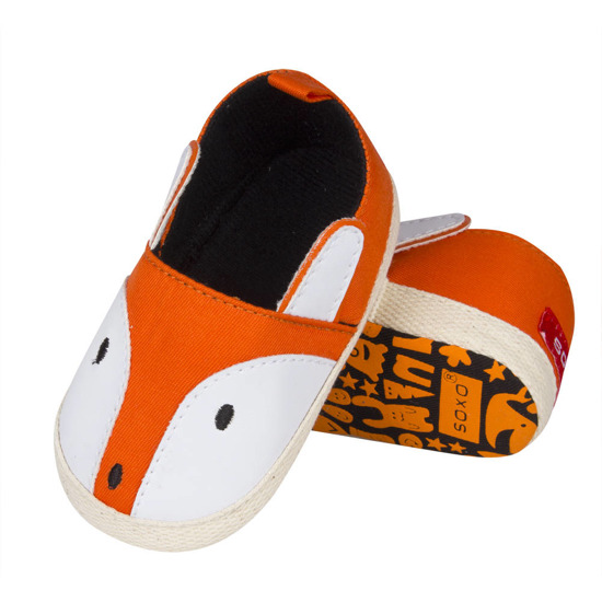 Orange baby slippers SOXO foxes