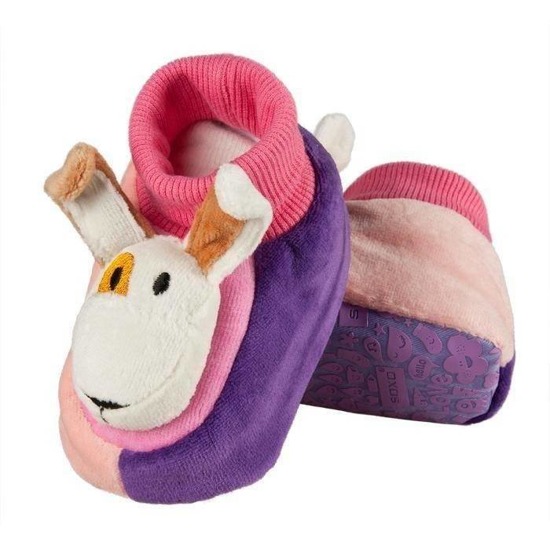 Pink SOXO baby slippers animals