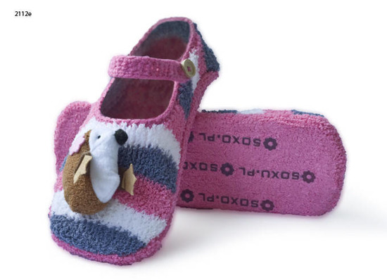 Plush Mary Jane slippers with animal