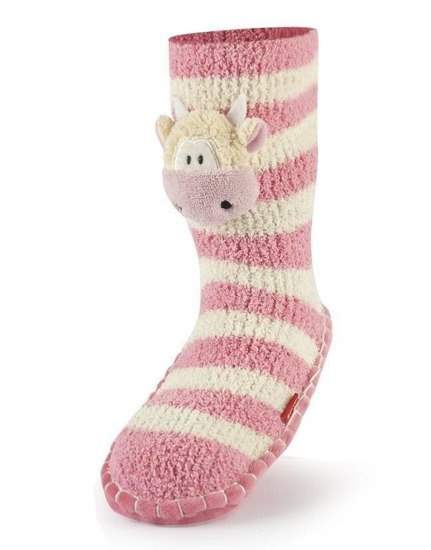 SOXO Children's moccasin slipper socks with animal
