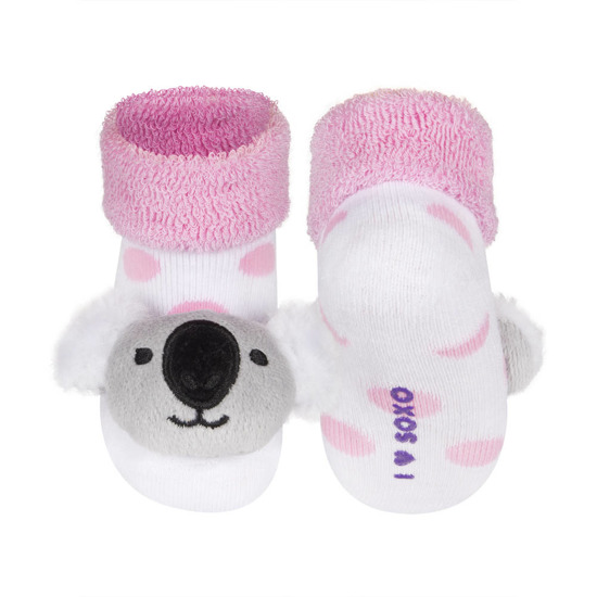 SOXO infant socks with coala-rattle
