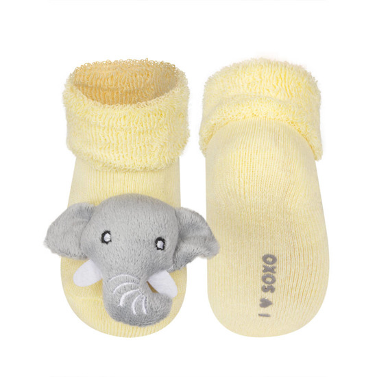 SOXO socks with elephant-rattle
