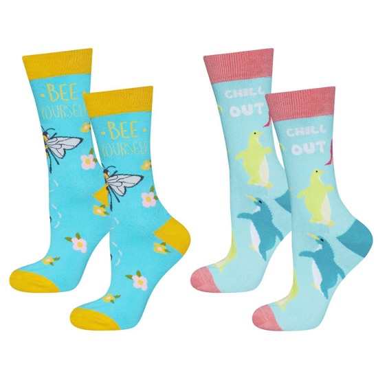 Set of 2x Colorful women's SOXO GOOD STUFF socks cotton