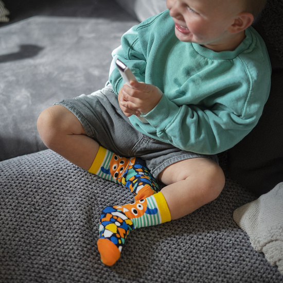 Set of 3x Colorful SOXO monsters children's socks