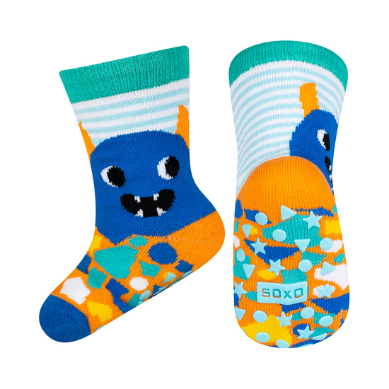 Set of 3x Colorful SOXO monsters children's socks
