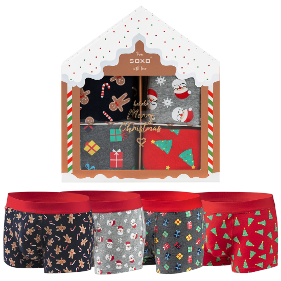 Set of 4x Christmas men's boxer shorts for Christmas, the perfect gift idea