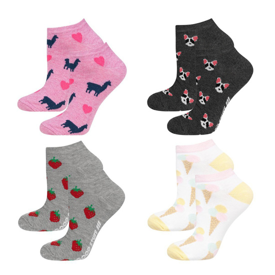 Set of 4x Colorful SOXO cotton women's socks for a gift