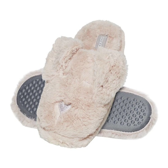Slippers SOXO dogs - pink with hard soles