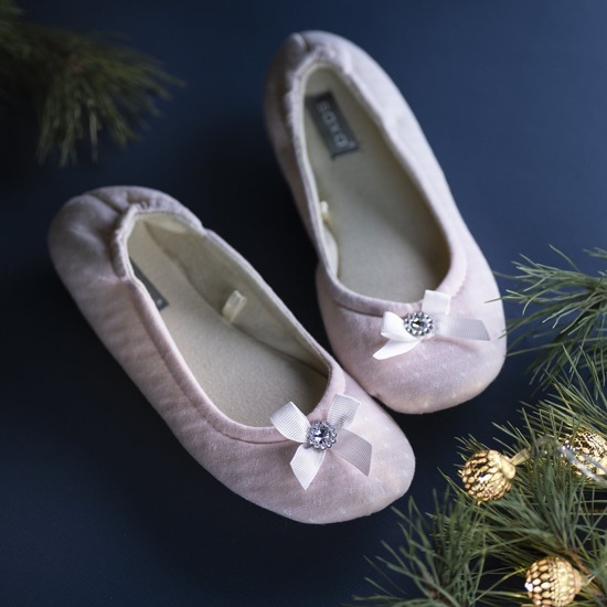 Women's SOXO ballerina slippers with diamond and hard sole