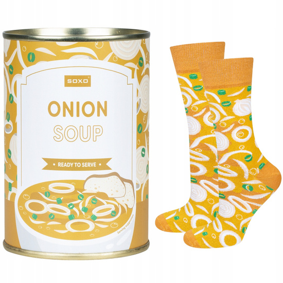 Women's Socks | Men's SOXO GOOD STUFF onion soup in a can gift for her | for Him Unisex