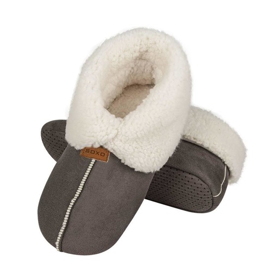 Women's slippers insulated SOXO with gray insets
