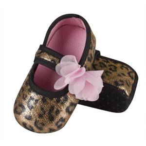 Baby SOXO ballerinas slippers with leopard print