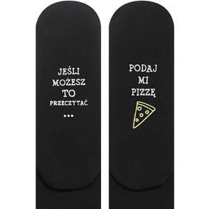Black SOXO long men's socks with cotton inscriptions gift