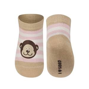 Colorful SOXO baby socks with a monkey