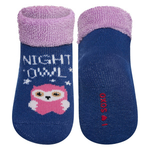Colorful SOXO baby socks with owl inscriptions