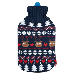 Hot water bottle SOXO heater in a Christmas sweater