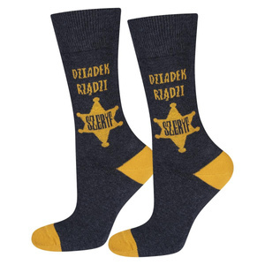 Men's colorful SOXO GOOD STUFF socks, cotton with Polish inscriptions