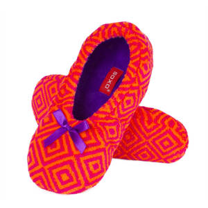 Orange SOXO women's ballerina slippers fluffy with a soft sole