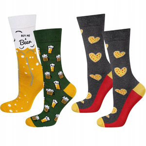 Set of 2x Colorful SOXO GOOD STUFF men's socks a funny gift