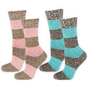 Set of 2x Colorful SOXO women's socks, striped cotton