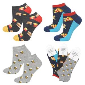 Set of 3x Colorful men's feet SOXO GOOD STUFF cotton Pizza gift