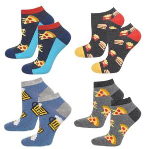 Set of 4x Colorful men's socks SOXO GOOD STUFF Cotton Pizza