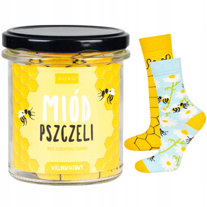 Women's SOXO GOOD STUFF socks with honey in a jar