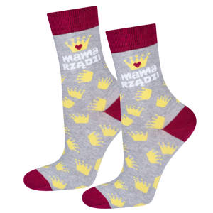 Women's colorful SOXO GOOD STUFF socks with Polish inscriptions gift