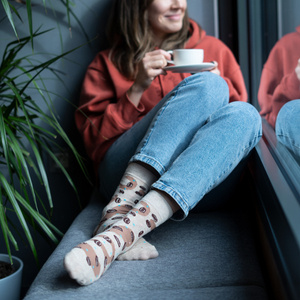 Women's socks SOXO | Coffee in caffe latte | perfect gift idea | Mikołajki | for her