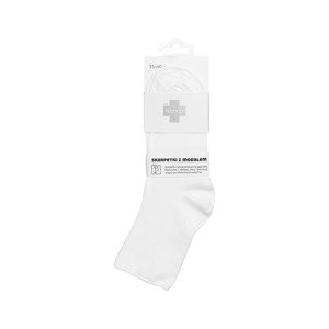 Women's white DR SOXO socks