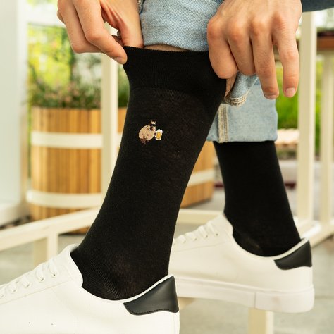 SOXO men's capybara socks with beer - 2 