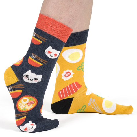 Colorful SOXO GOOD STUFF women's socks funny ramen