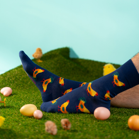 SOXO men's egg and rooster socks in a pack - 2 pairs