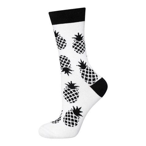 Women's socks SOXO GOOD STUFF black and white Pineapple