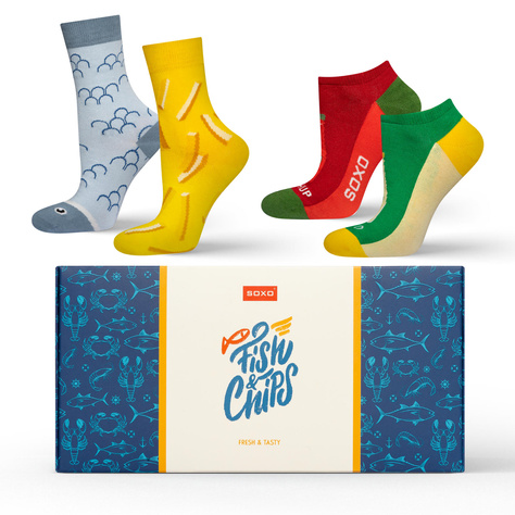 Soxo men's fish and chips socks for women