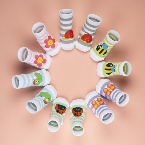 Colorful SOXO baby socks ladybug