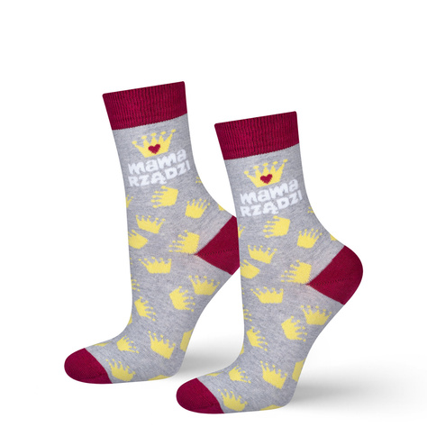 Women's colorful SOXO GOOD STUFF socks with Polish inscriptions gift