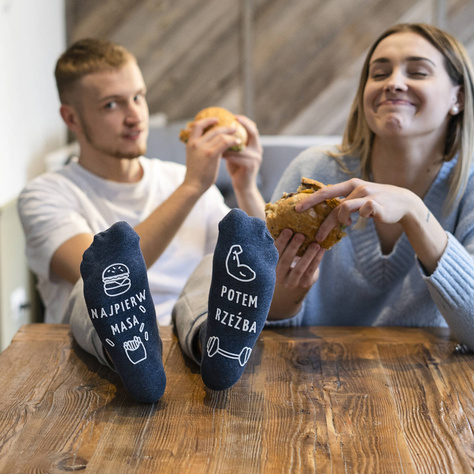 Set of 4x SOXO men's socks with polish inscriptions gift